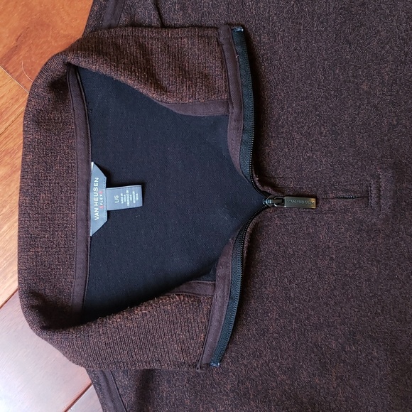 Van Heusen Flex Men's Large 1/4 zip casual dress sweater, sweatshirt. - Picture 2 of 12